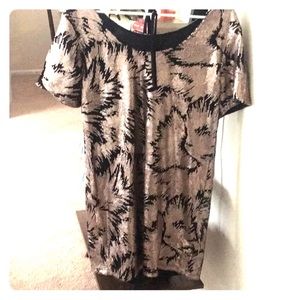 Black and gold sequin dress